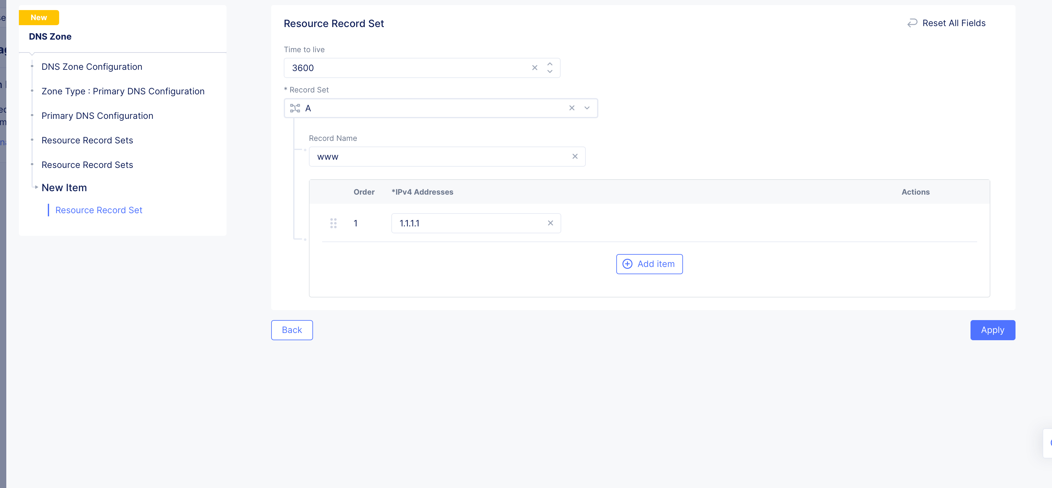 Figure: Resource Record Set