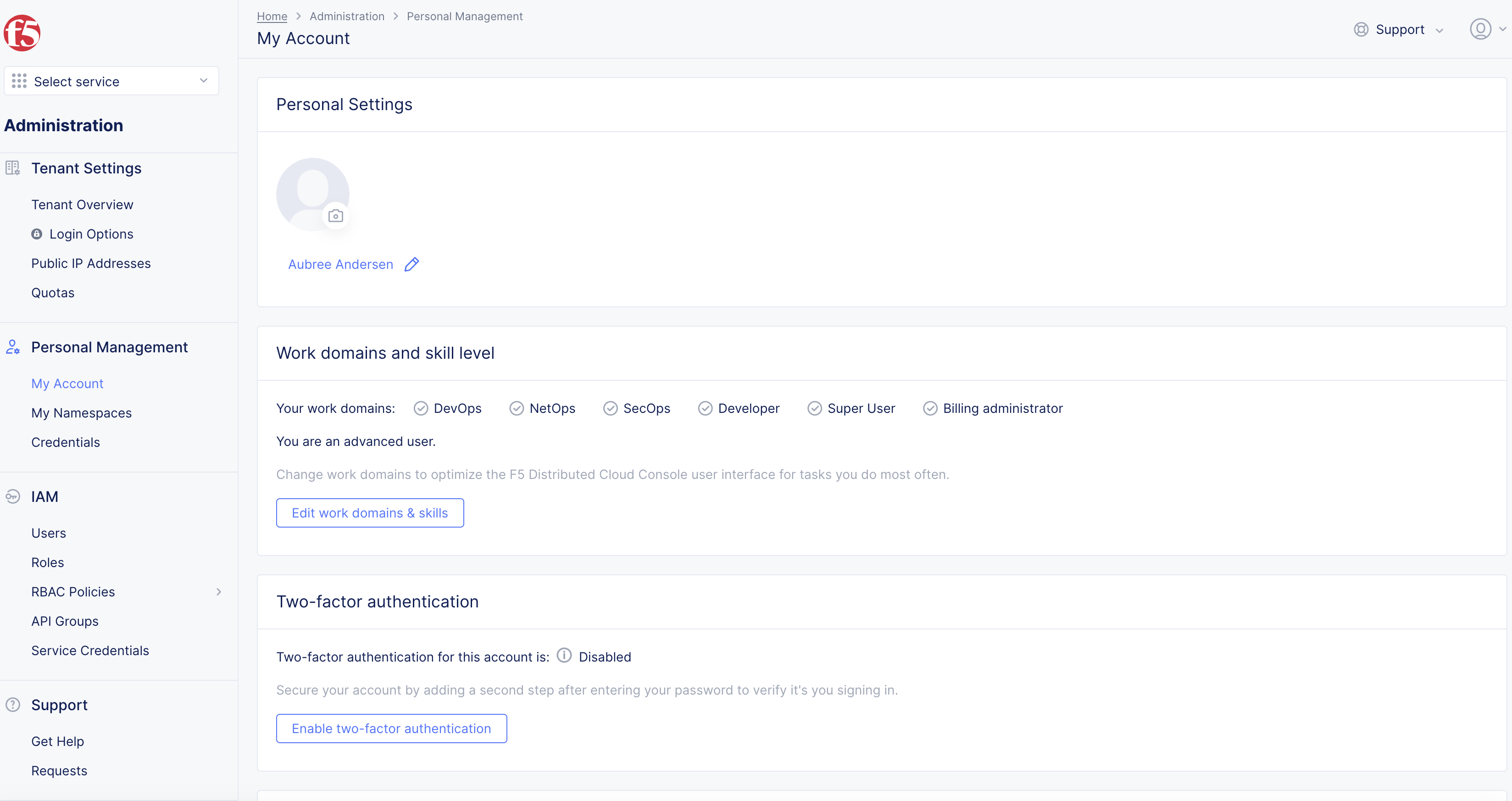 Figure: My Account Page