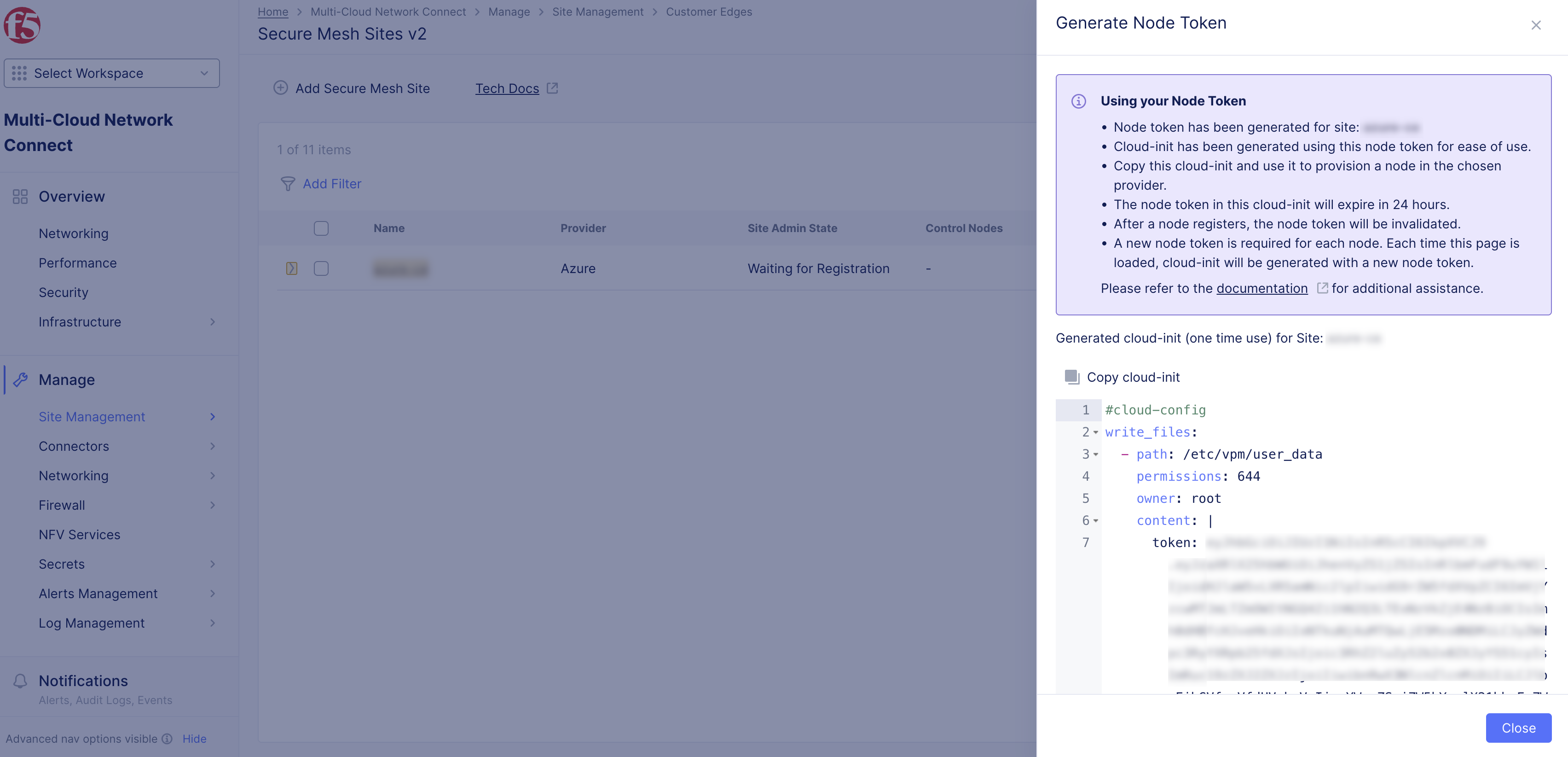 Figure: Copy Node Token