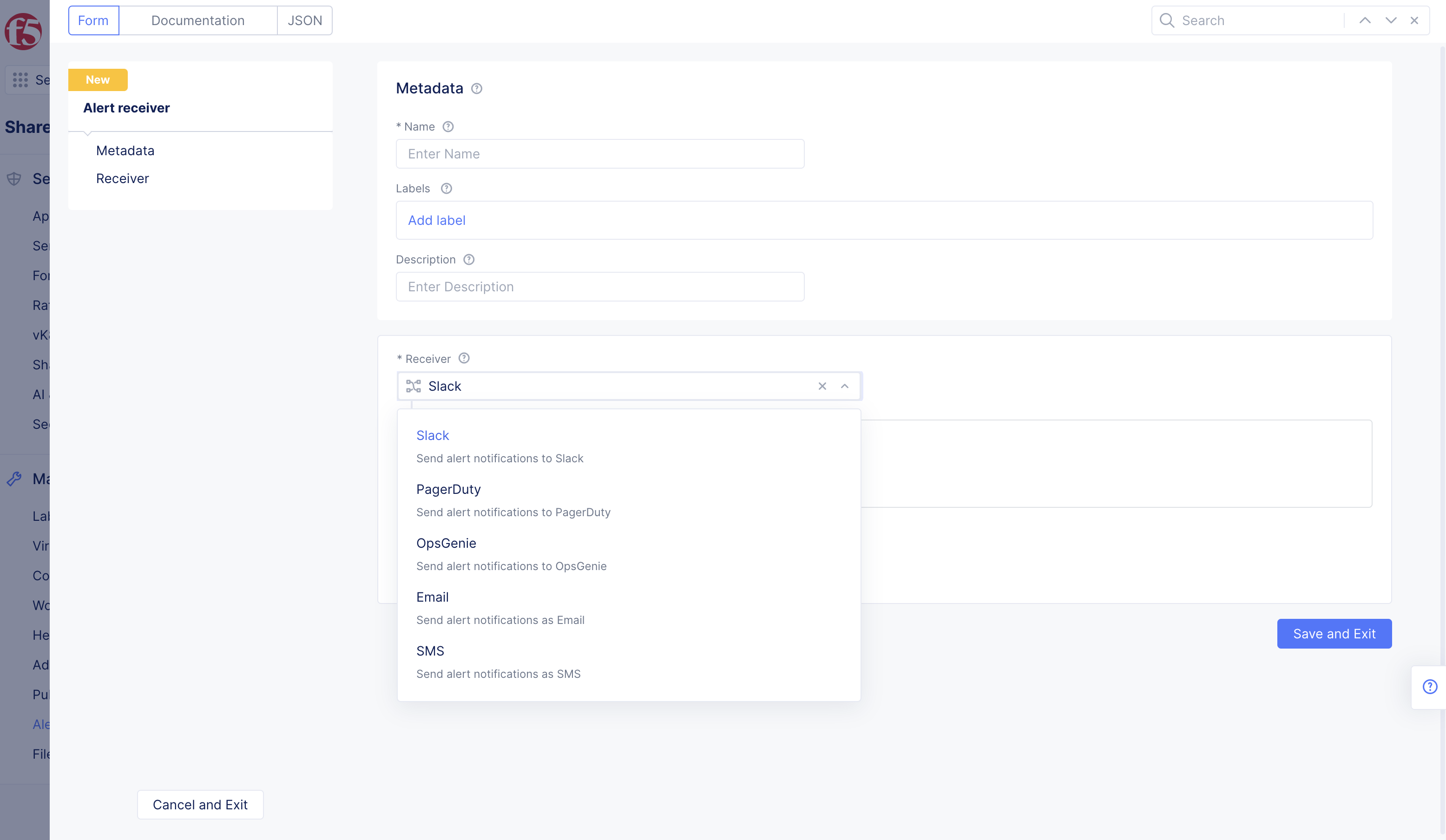 Figure: Alert Policy Configuration