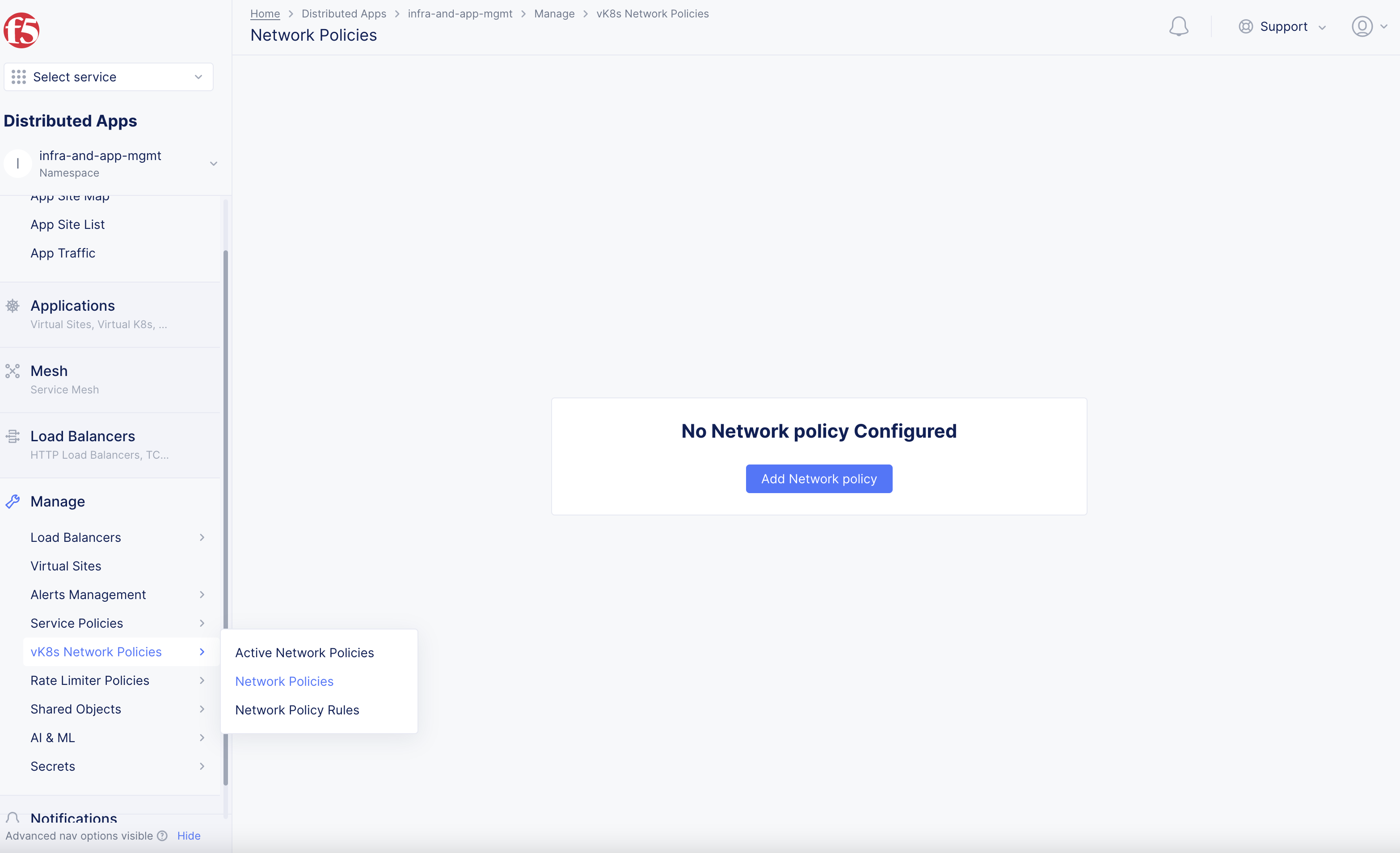 Figure: Network Policy Creation