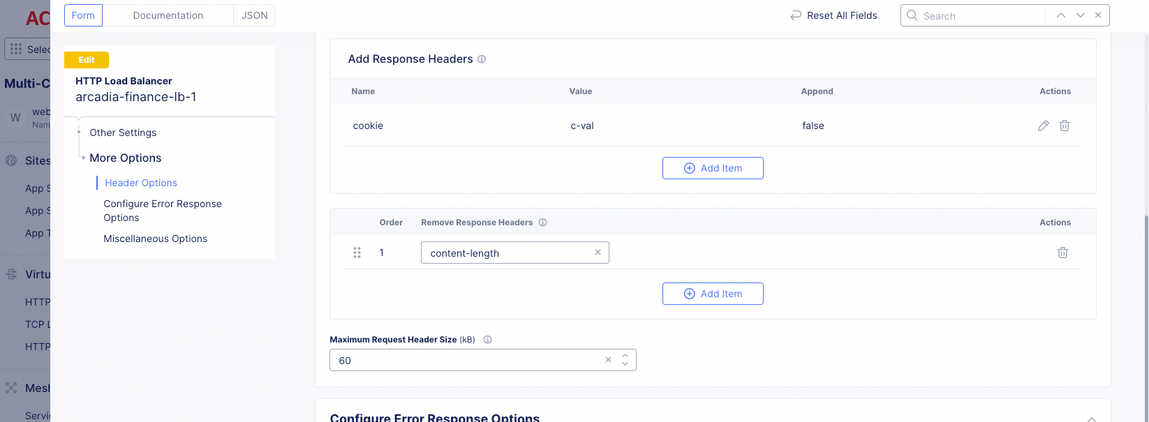 Figure: Remove Response Header