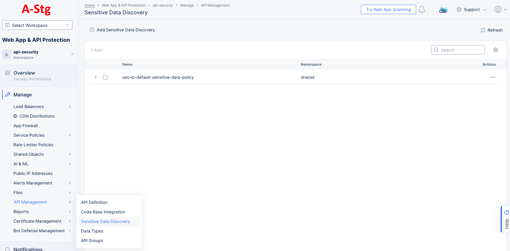 Figure: Sensitive Data Discovery