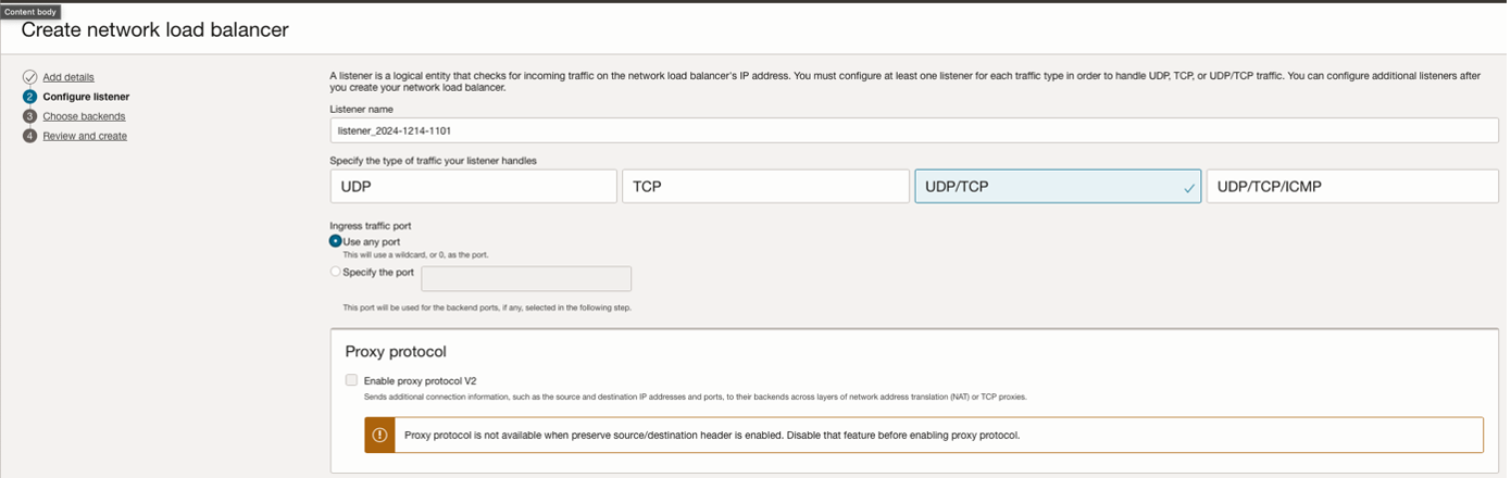 Figure: NLB Configuration